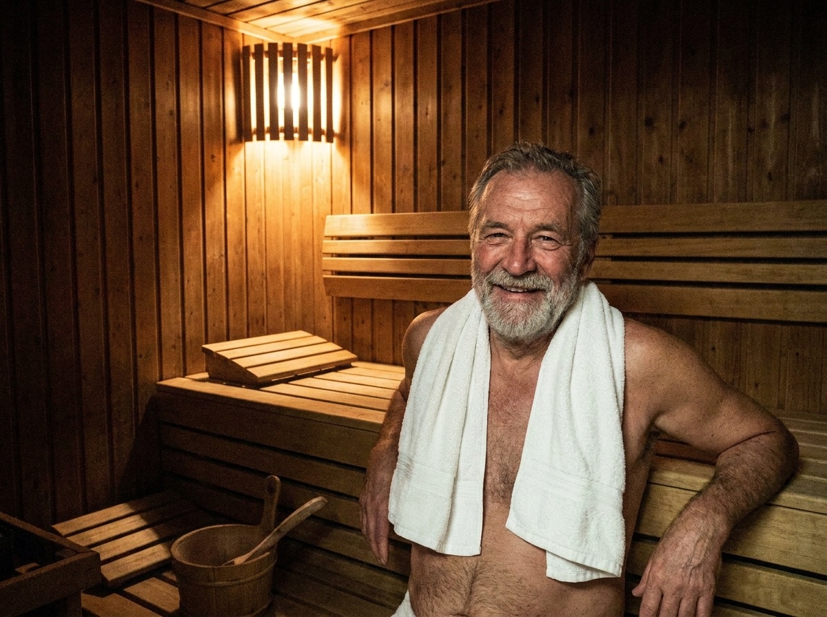 Heinrich in der Sauna